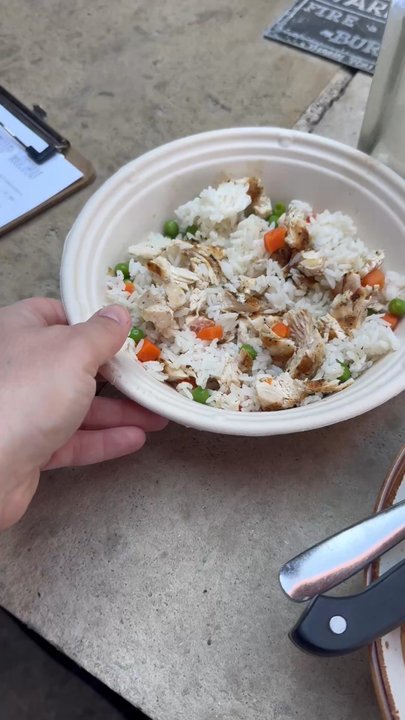 Lazy Dog Restaurant & Bar - Chicken, rice, veggie dog bowl - New American Near Me - Euless, Texas