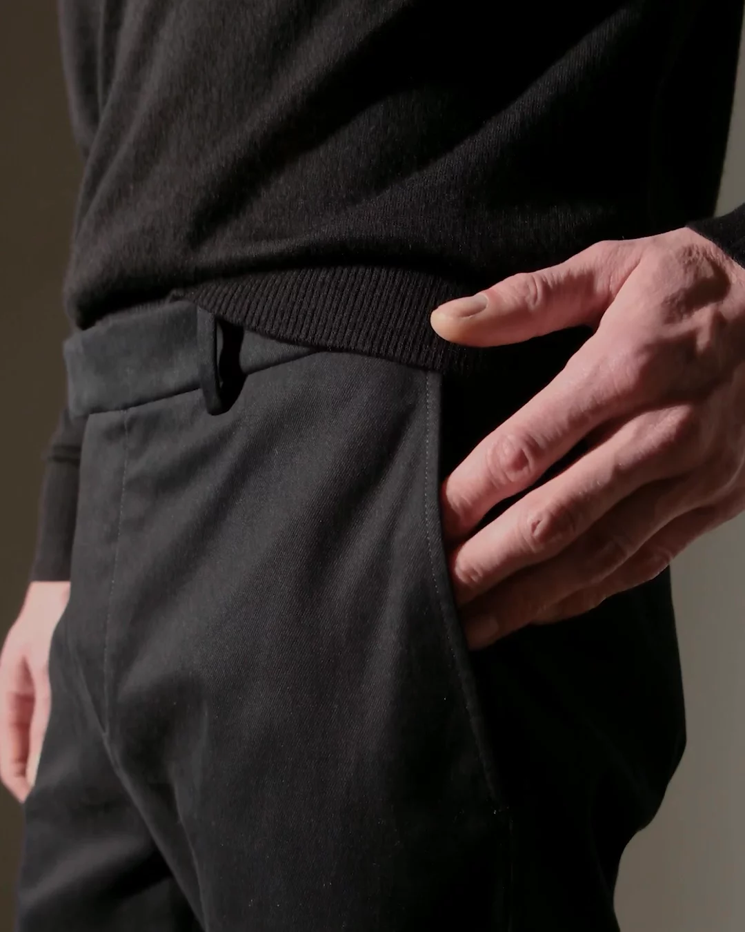 Cashmere Touch Twill Trouser - Black | James Perse Los Angeles