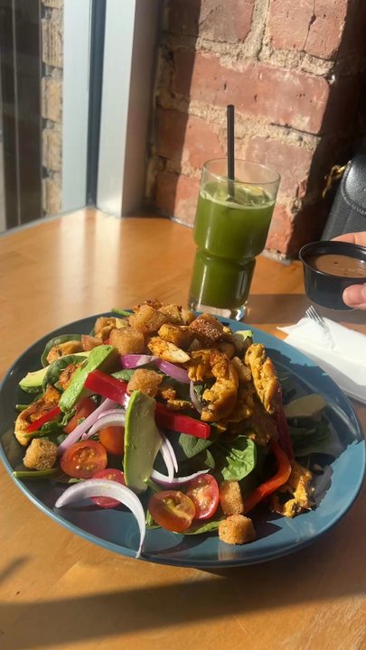 Yafa Cafe - let's say it was the best thing I decided going back I tried the house salad with chicken and a matcha lemonade with raspberry love it - Cafes Near Me - Brooklyn, New York