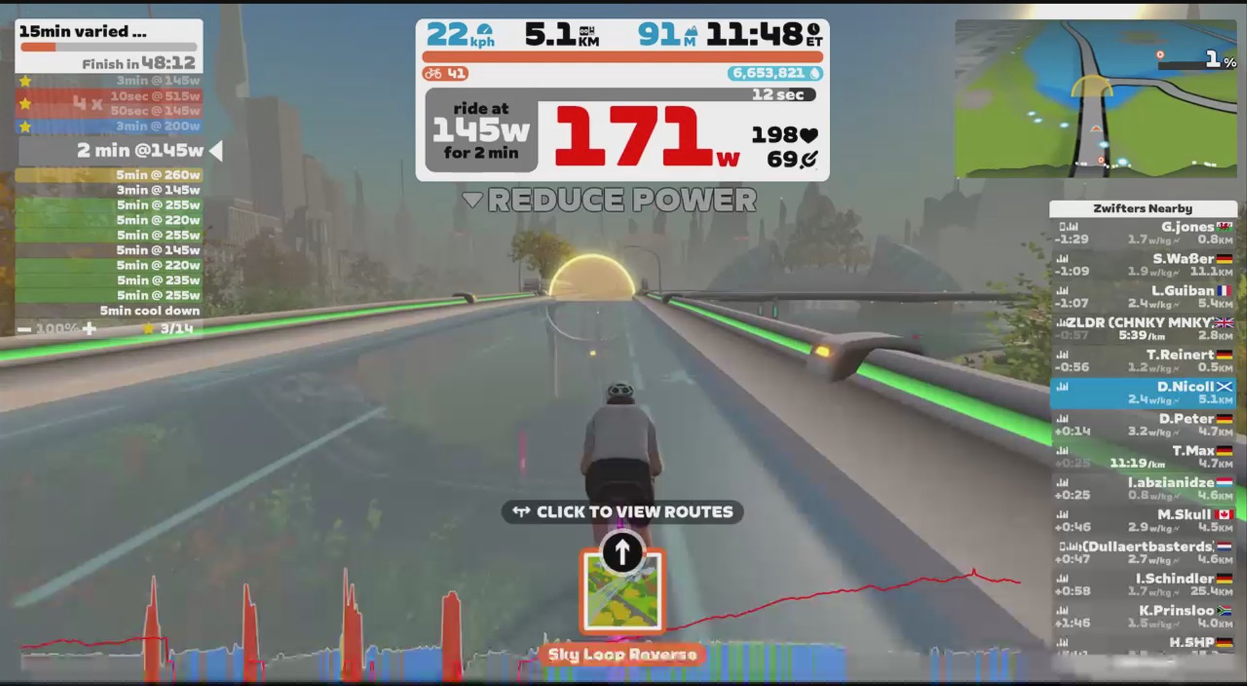 Zwift - 15min varied tempo #2 in New York