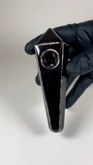 Preview pic of Diamond Pipe - 5 Inches - Ceramic - Black - FREE SHIPPING!