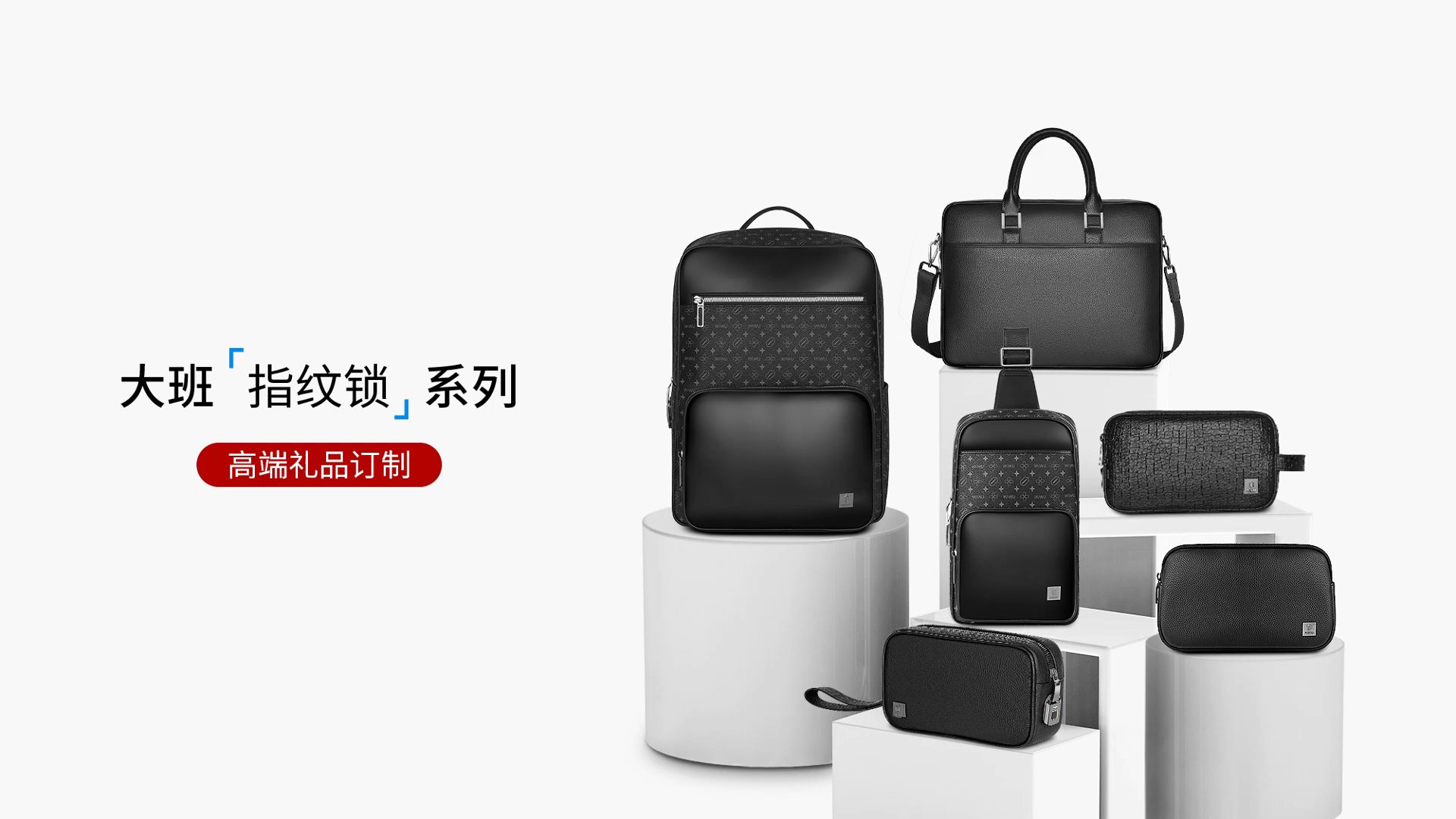 WiWU Master Genuine Leather Fingerprint Lock Travel Organizer Pouch