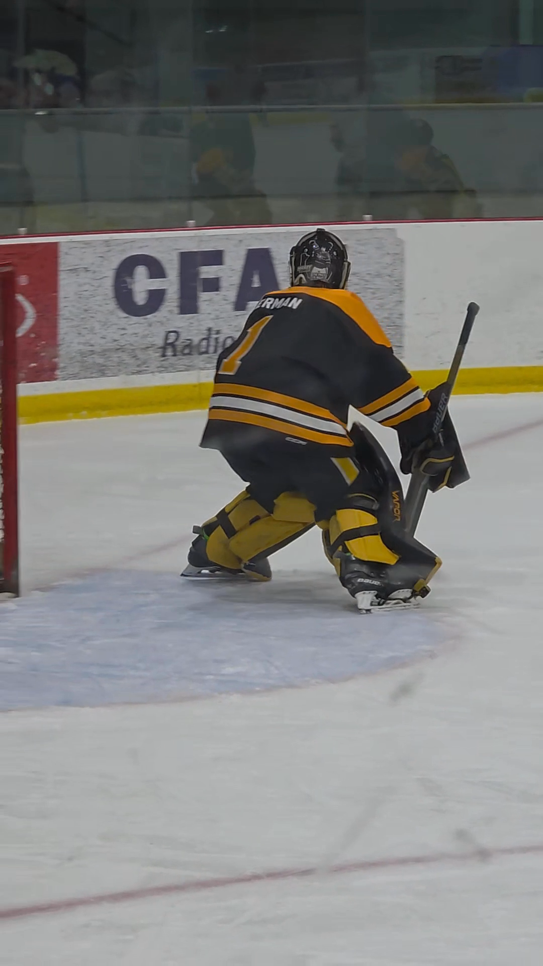 Logan German Shines: in playoffs for his MU18HL Bruins team!