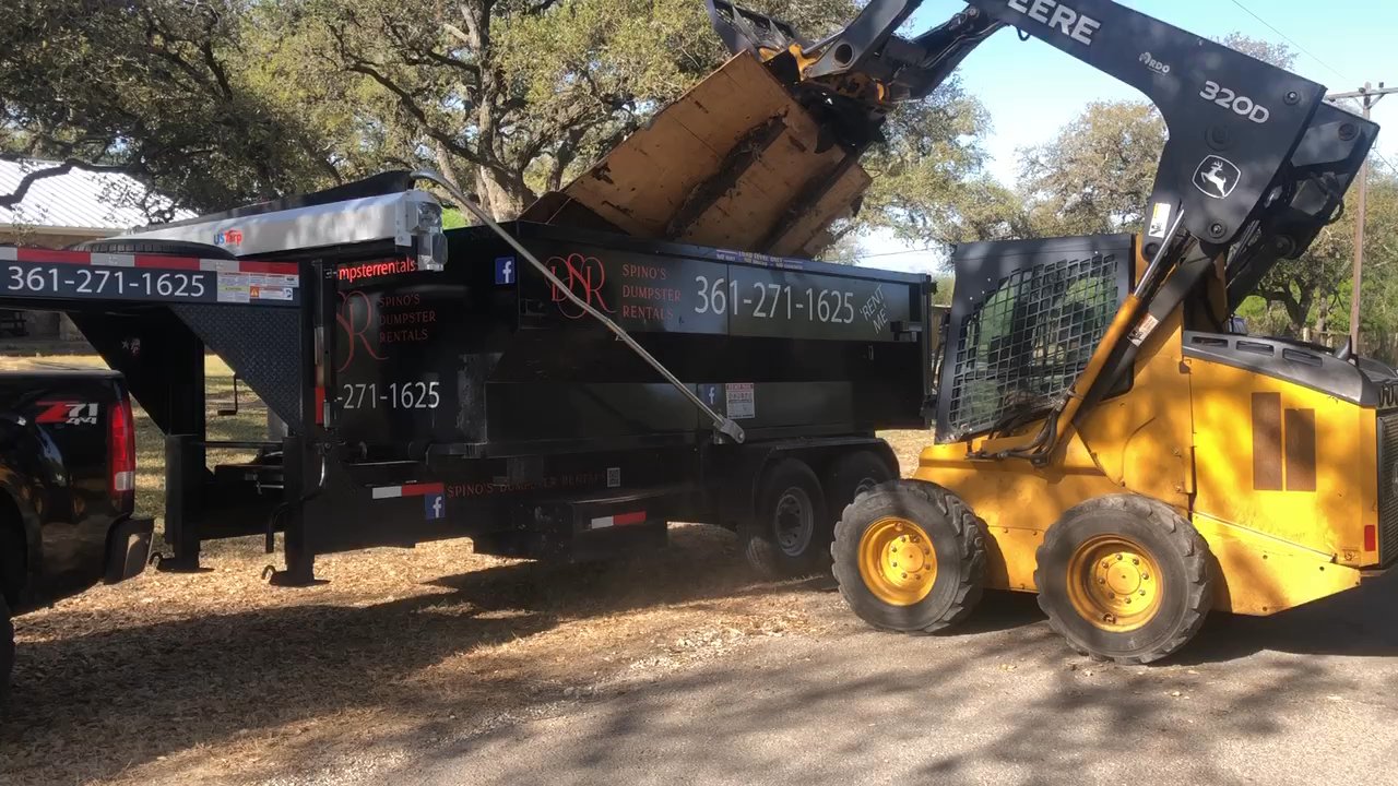 Spino's Dumpster Rentals - This is our curbside service, this is where we pull up and you load up and we take the debris away for you. - General Contractors Near Me - Beeville, Texas