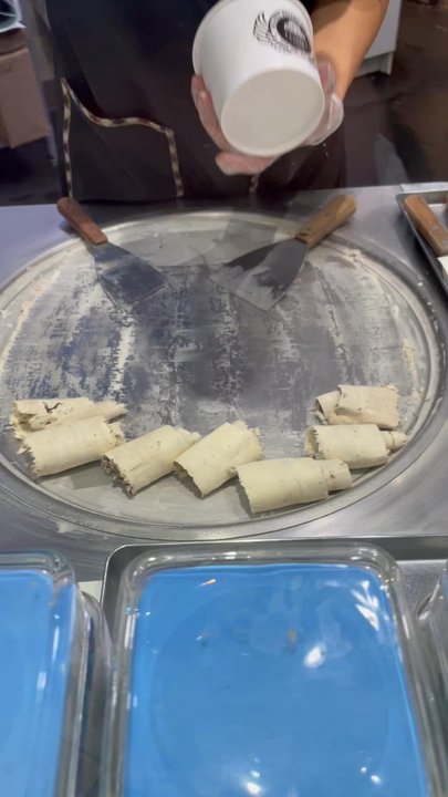 Rolling Factory - So fun to watch them make and roll up your ice cream  (yelp only used 12 seconds of my video; sorry you missed the cool parts) - Ice Cream & Frozen Yogurt Near Me - Glendale, California