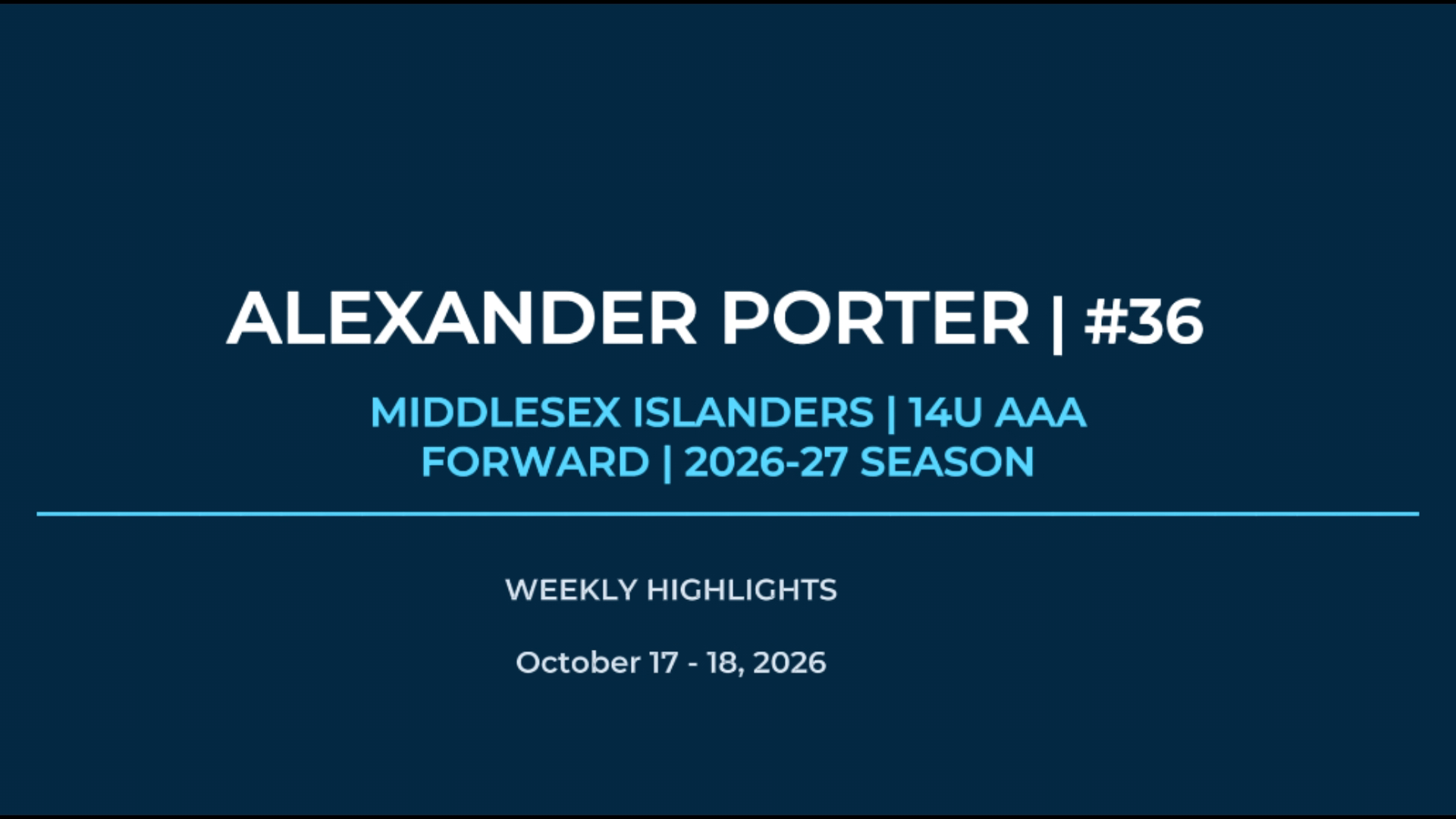 Alexander Porter #36 | Playmaking, Passing & Assists | Islanders 14U AAA