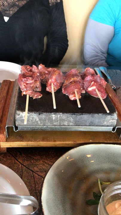 Hot Rocks Creative Diner - Steak skewers cooked on a hot rock - MUST ORDER! - Diners Near Me - Whitby, Ontario