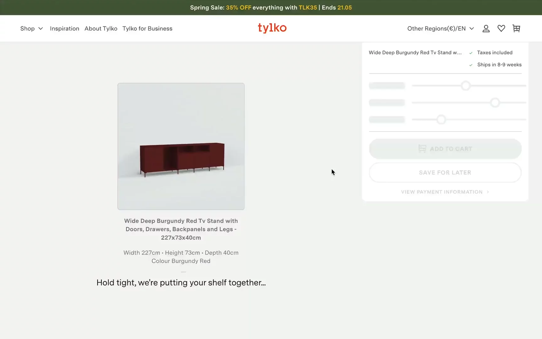 Screen recording of Tylko configurator website.