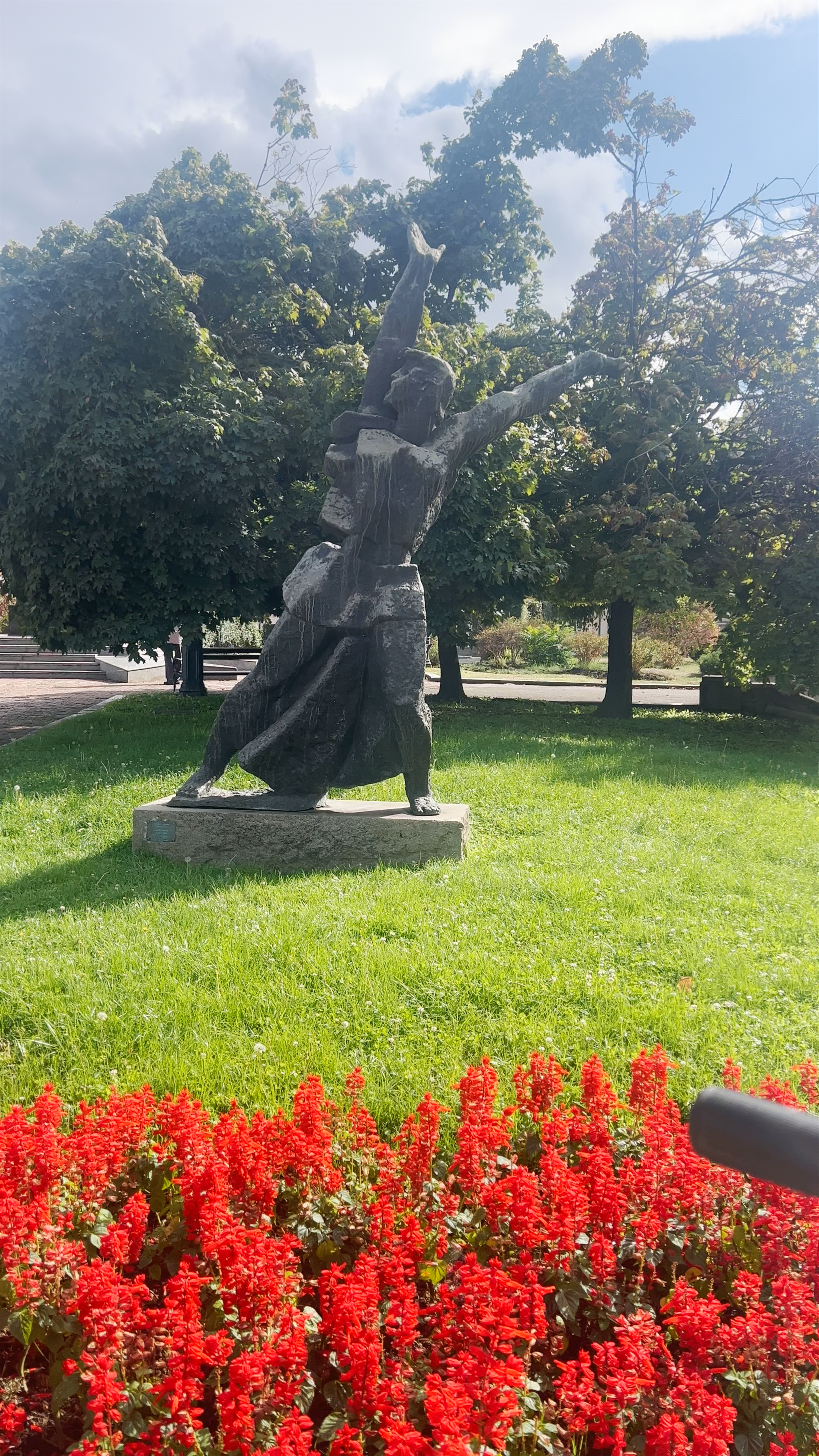 Victory Statue and Serene Gardens in Sofia, Bulgaria