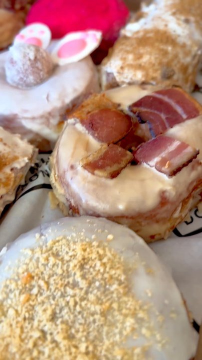 Union Square Donuts - "They're all different kinds " Easter menu sampling Every Donut was rated two thumbs up by my four year old - Donuts Near Me - Somerville, Massachusetts
