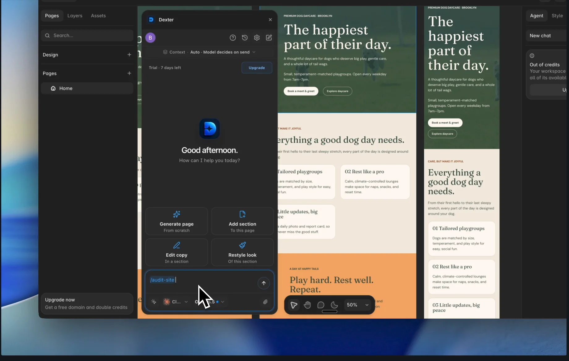 Dexter now has Skills.Save an instruction once ("audit this site", "write in our brand voice", "check before launch") and reuse it in any project. Type / to run one, or let Dexter pick it up when your request matches.