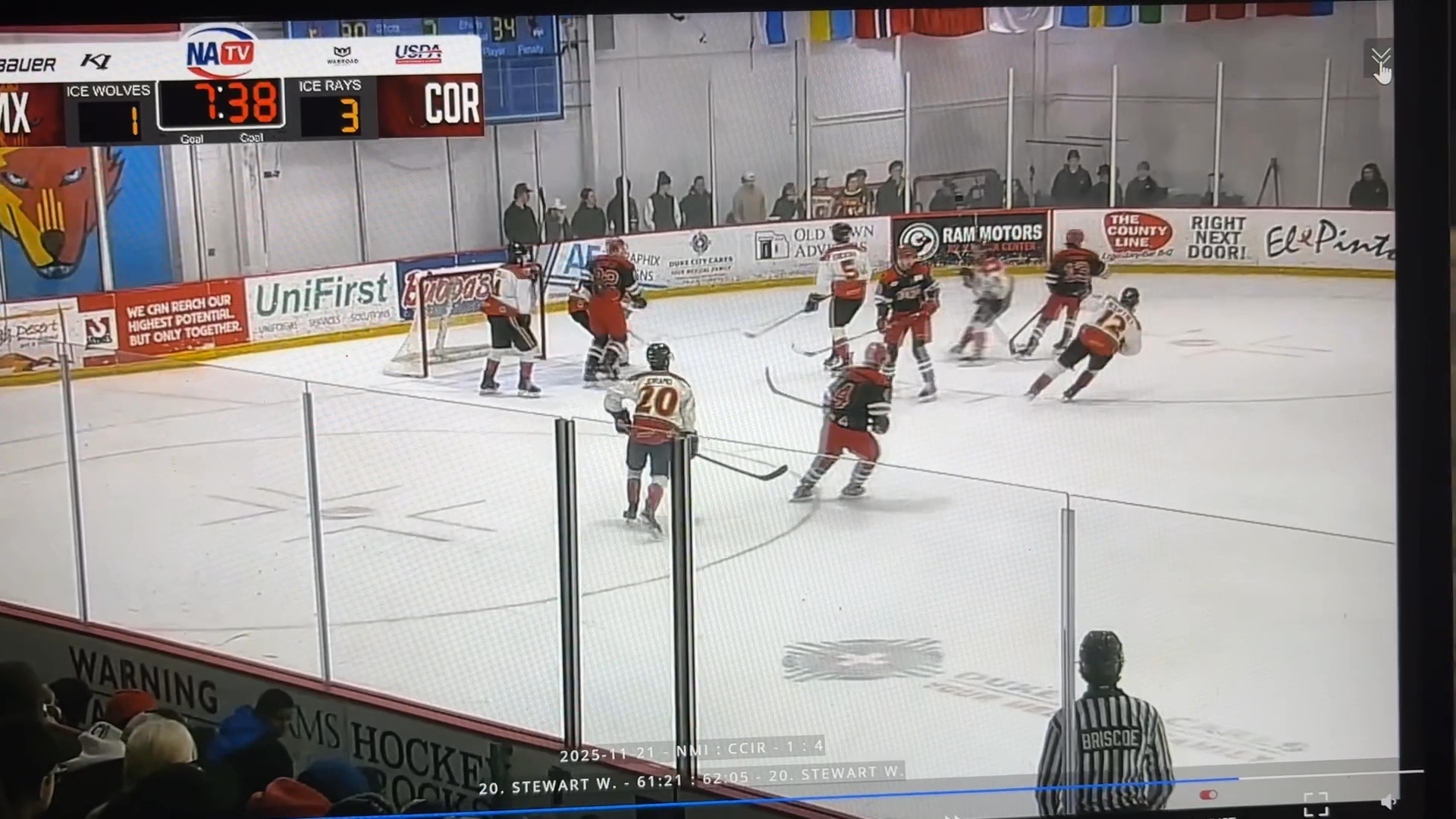 William Stewart's Stunning Corner Shot Goal | IceRays Highlights