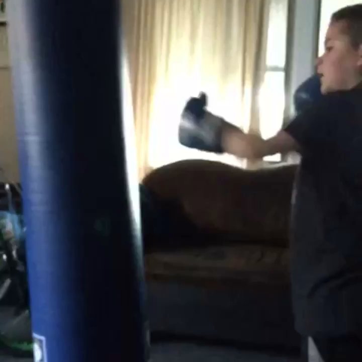 ProBoxing Supplies - My son using his free stand punching bag - Sporting Goods Near Me - Studio City, California
