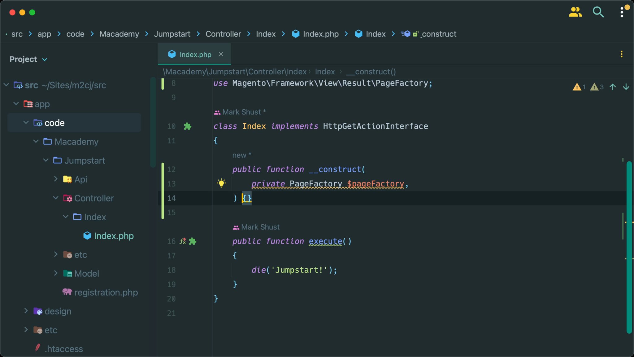Return a standard page response in Magento