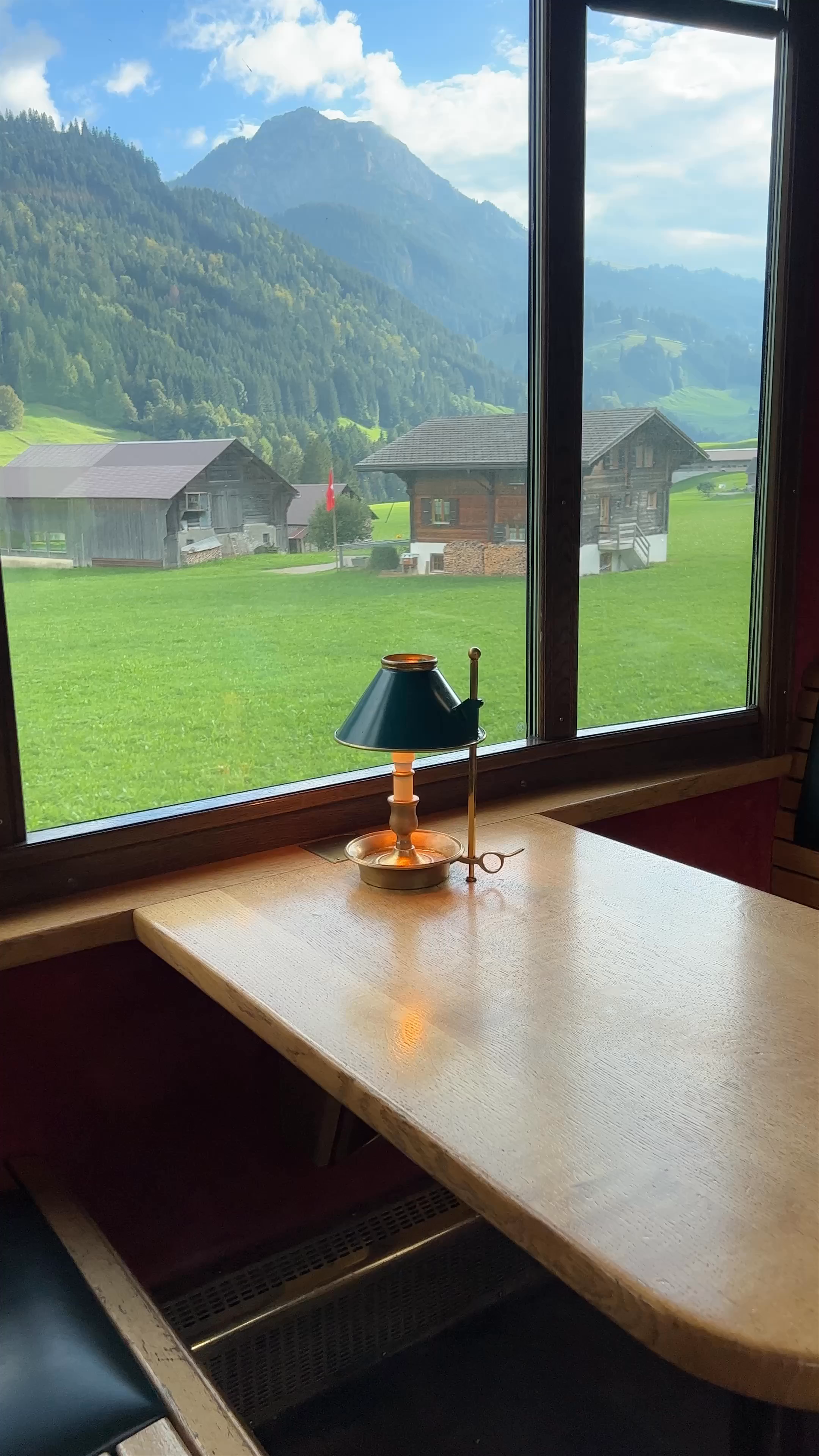 Tranquil Alpine Views from a Cozy Train Window in Brescia, Italy