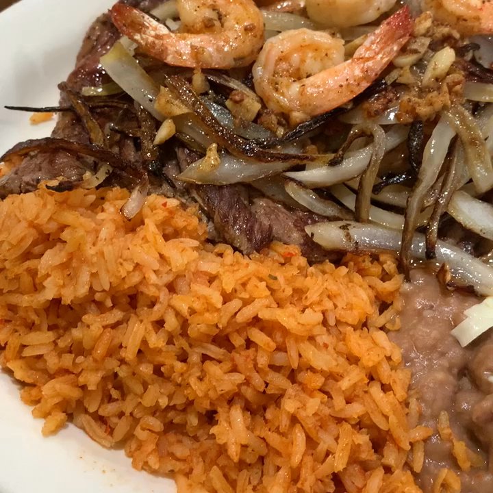 El Amigo #3 - Carne asada plate. I asked to add some garlic shrimp on top of my plate. So good - Mexican Near Me - Redondo Beach, California