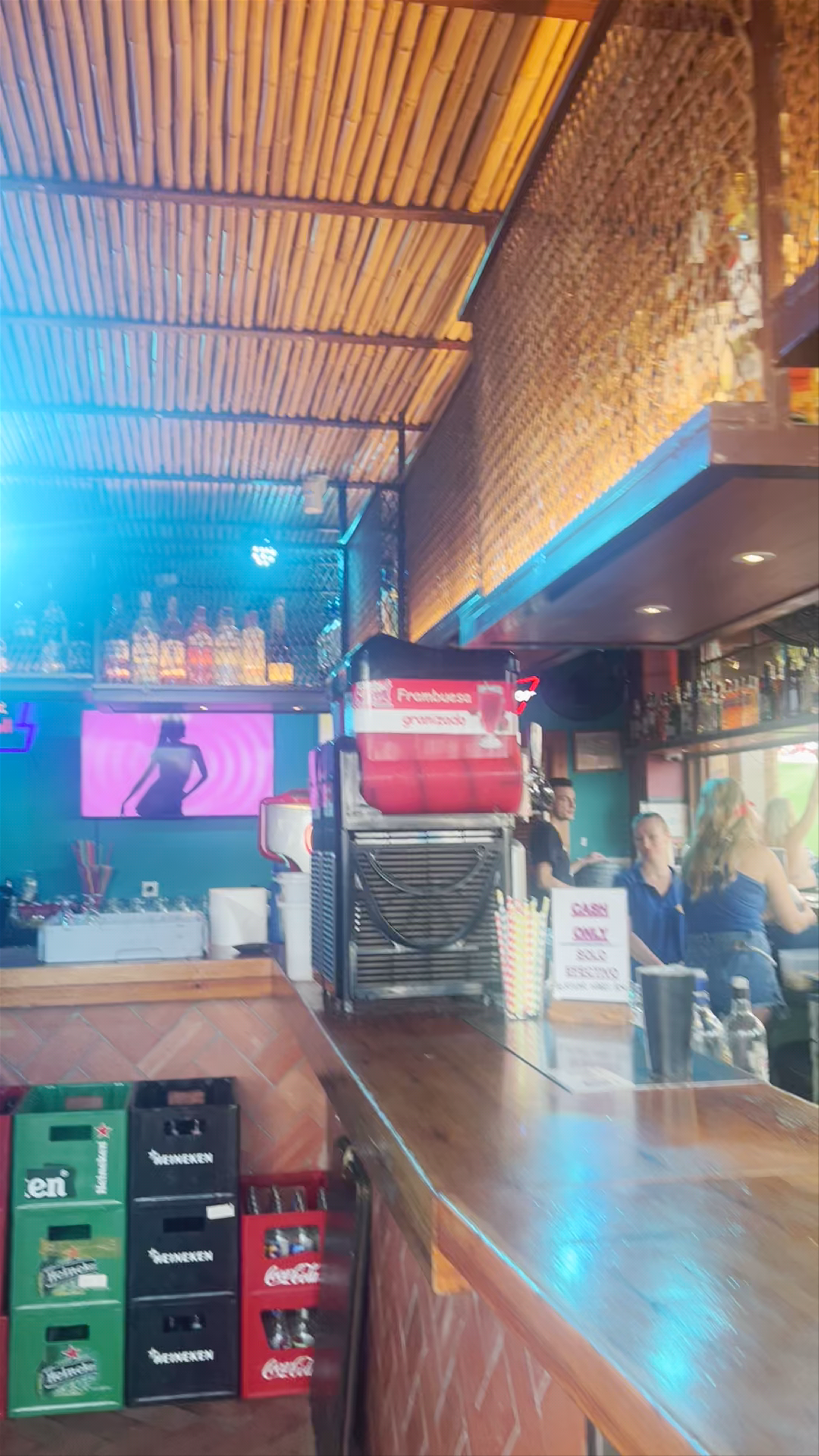 Vibrant Beach Bar Scene at Tiki Beach, Benidorm