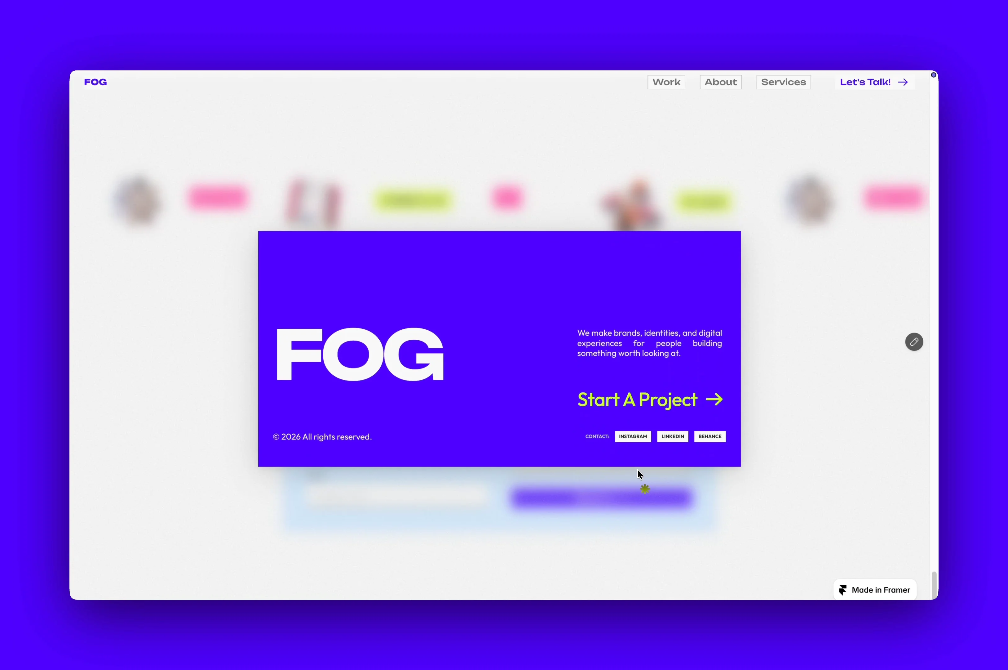 Even footer is foggy in FOG Template 💙