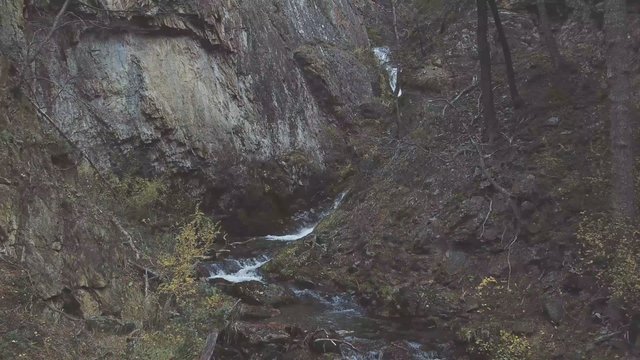 Water flowing in the rocks in Tierra Del Fuego, Argentina