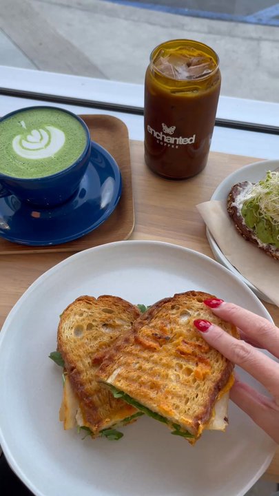 Enchanted Coffee - Turkey arugula sandwich -- so delish! - Coffee & Tea Near Me - Santa Ana, California