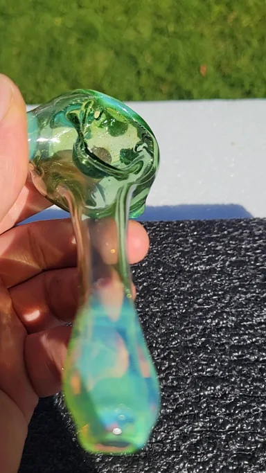 Preview pic of Hash pipe.  Full color bubble hash spoon #14 green stardust and slyme