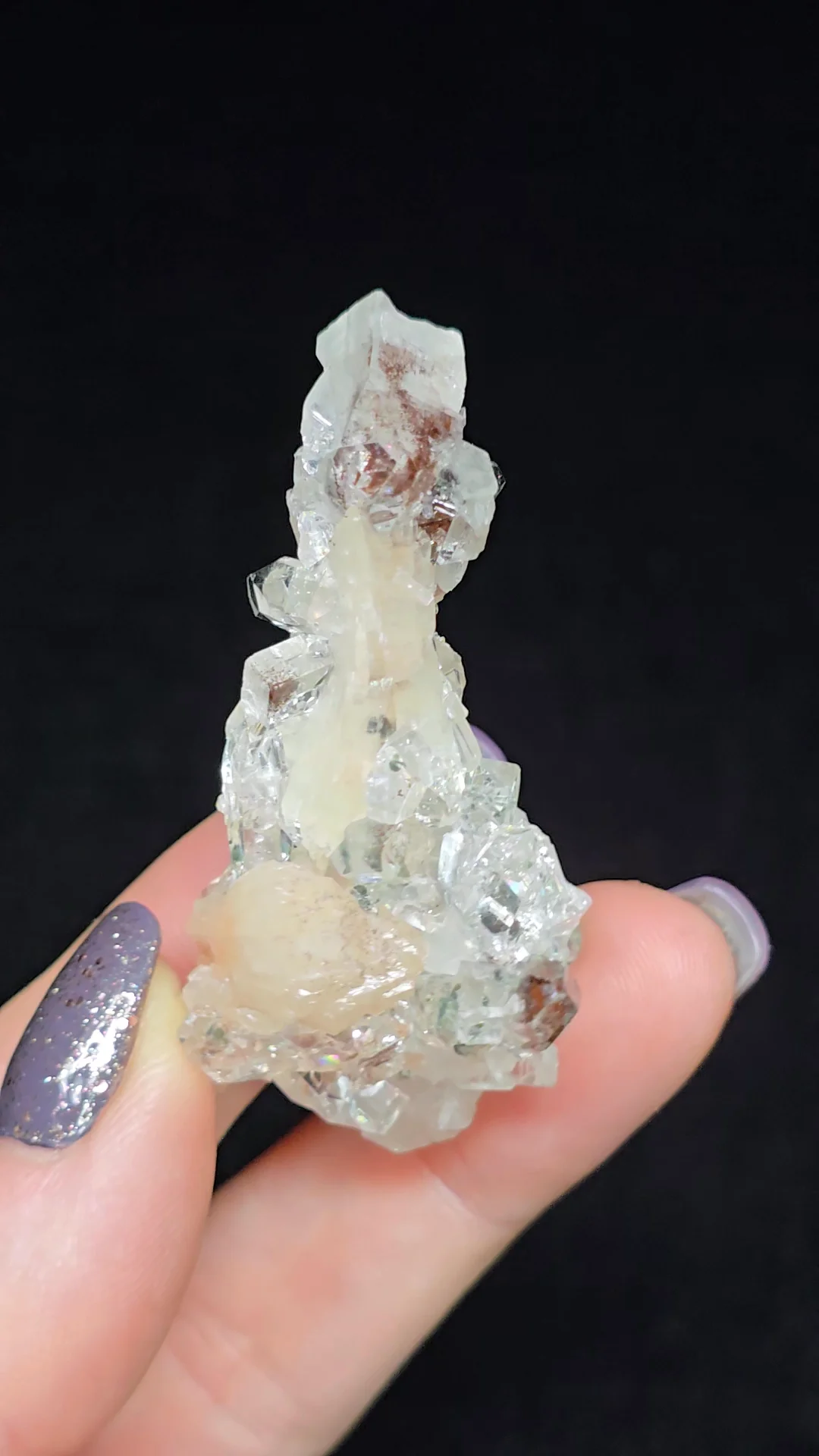 Hematite Phantom Apophyllite with Chlorite Inclusions and Stilbite ...