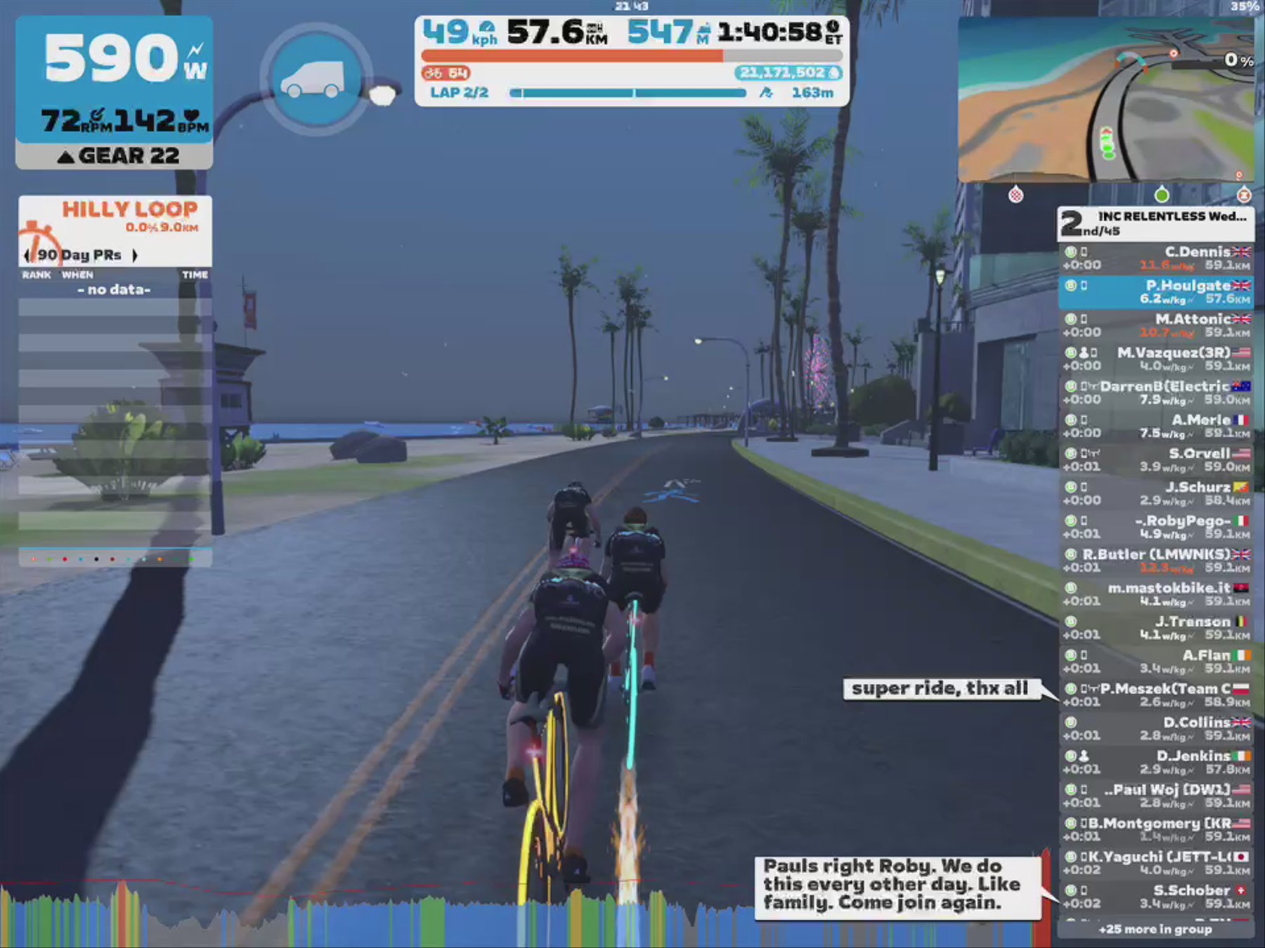 Zwift - Group Ride: INC RELENTLESS Wednesday Social Training Ride 2.8-3.2 (B) on Road to Ruins in Watopia