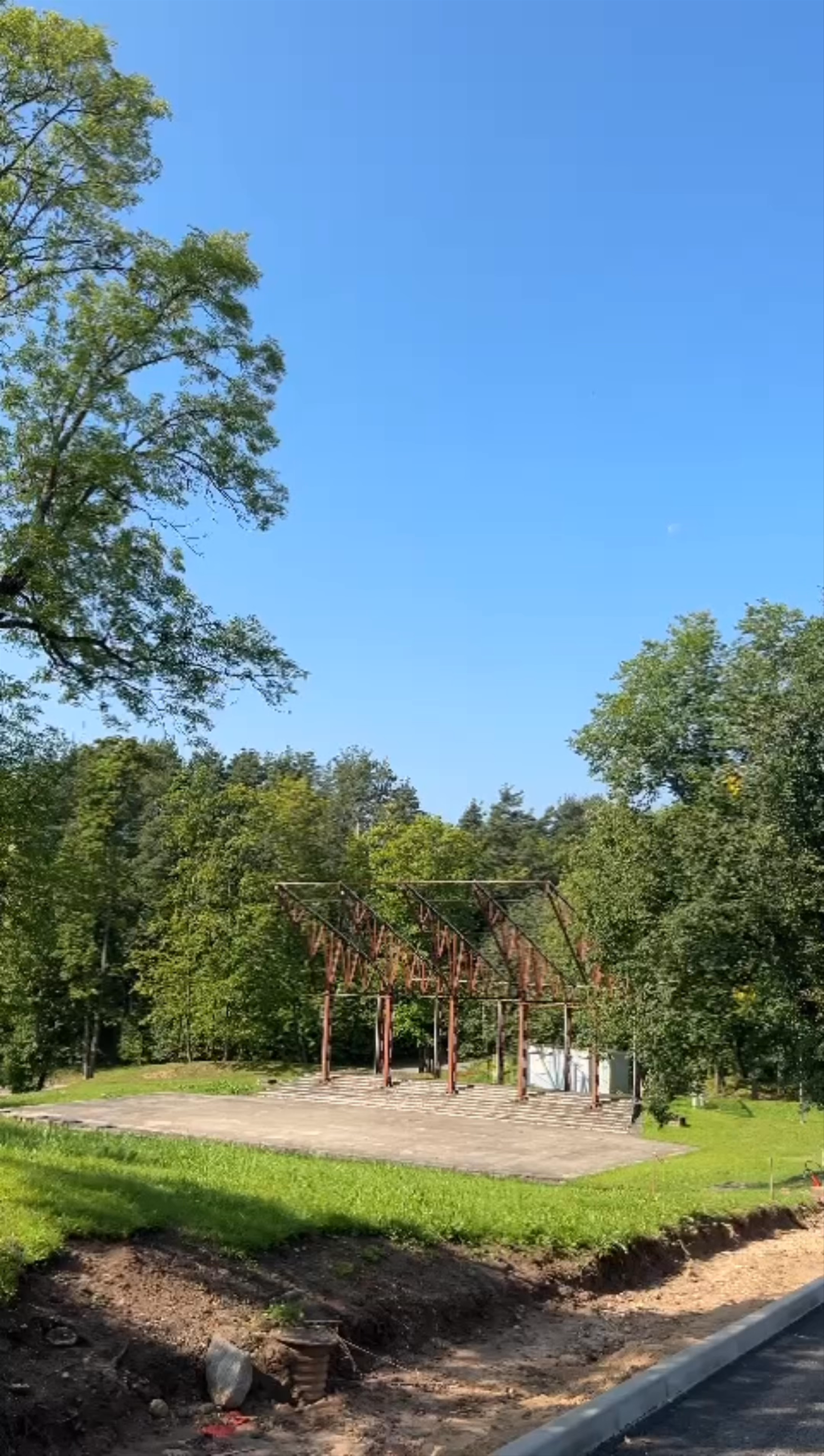 Serene Afternoon at the Summer Amphitheatre in Krāslava, Latvia