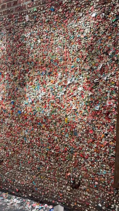 The Gum Wall - A little bit of what the gum alley looks like - Local Flavor Near Me - Seattle, Washington