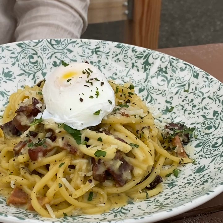 Fire & the Feast - bucatini carbonara. - Italian Near Me - Edmonds, Washington