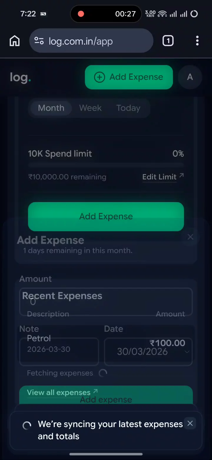 log. Minimal Expense Tracker image 1