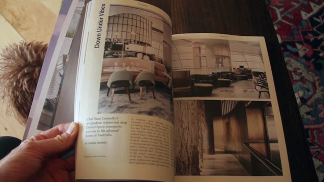 Flicking through a magazine