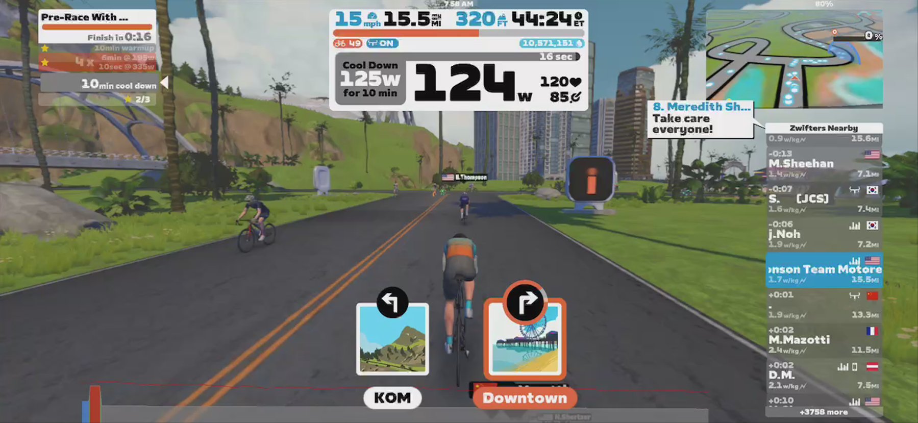 Zwift - Pre-Race With Spin-Ups in Watopia
