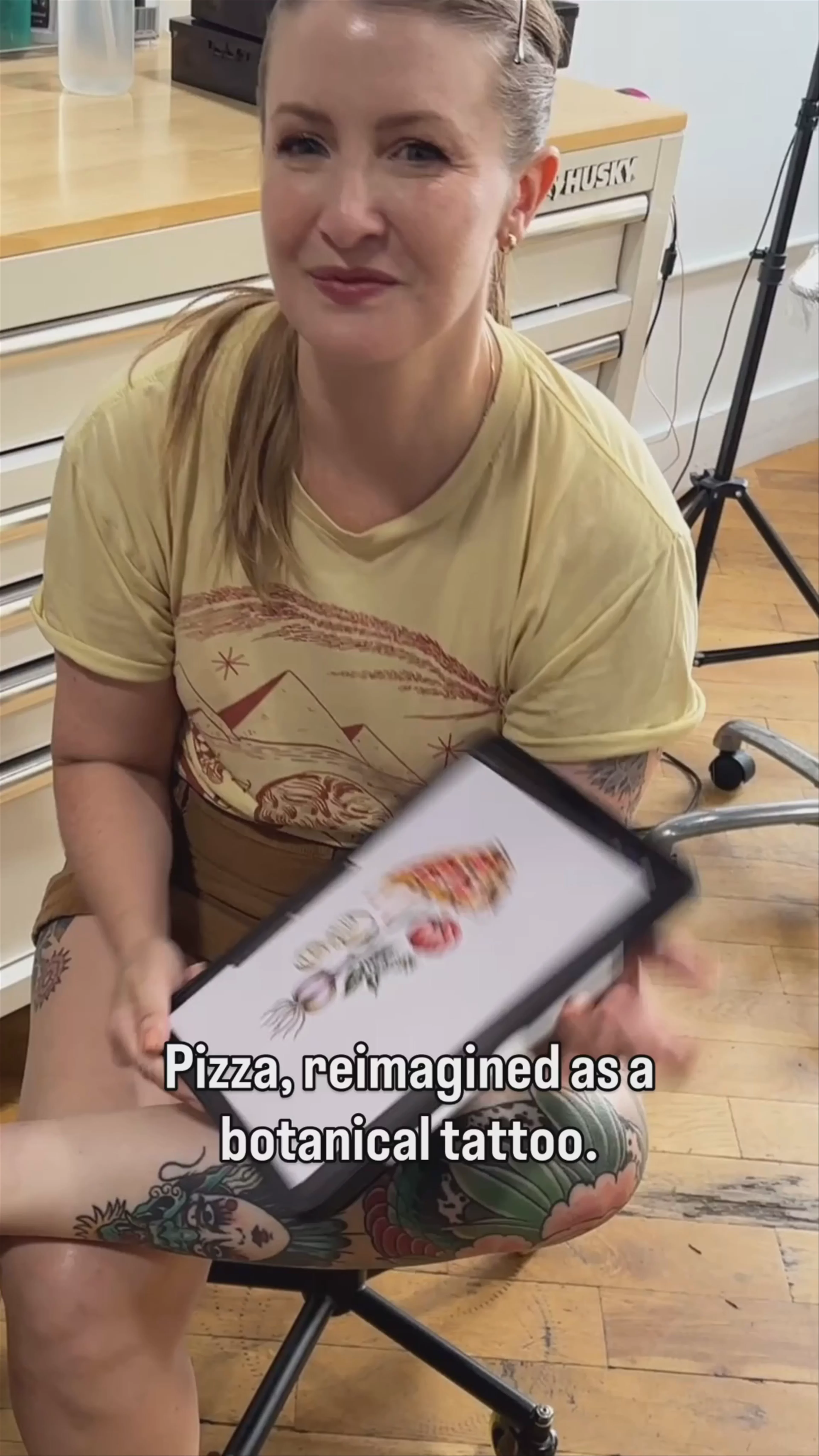 Custom pizza botanical illustration 