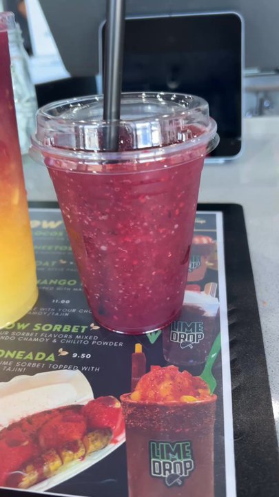Limedrop - Blueberry lemonade and passion punch with blueberry lemonade added - Ice Cream & Frozen Yogurt Near Me - Bellflower, California