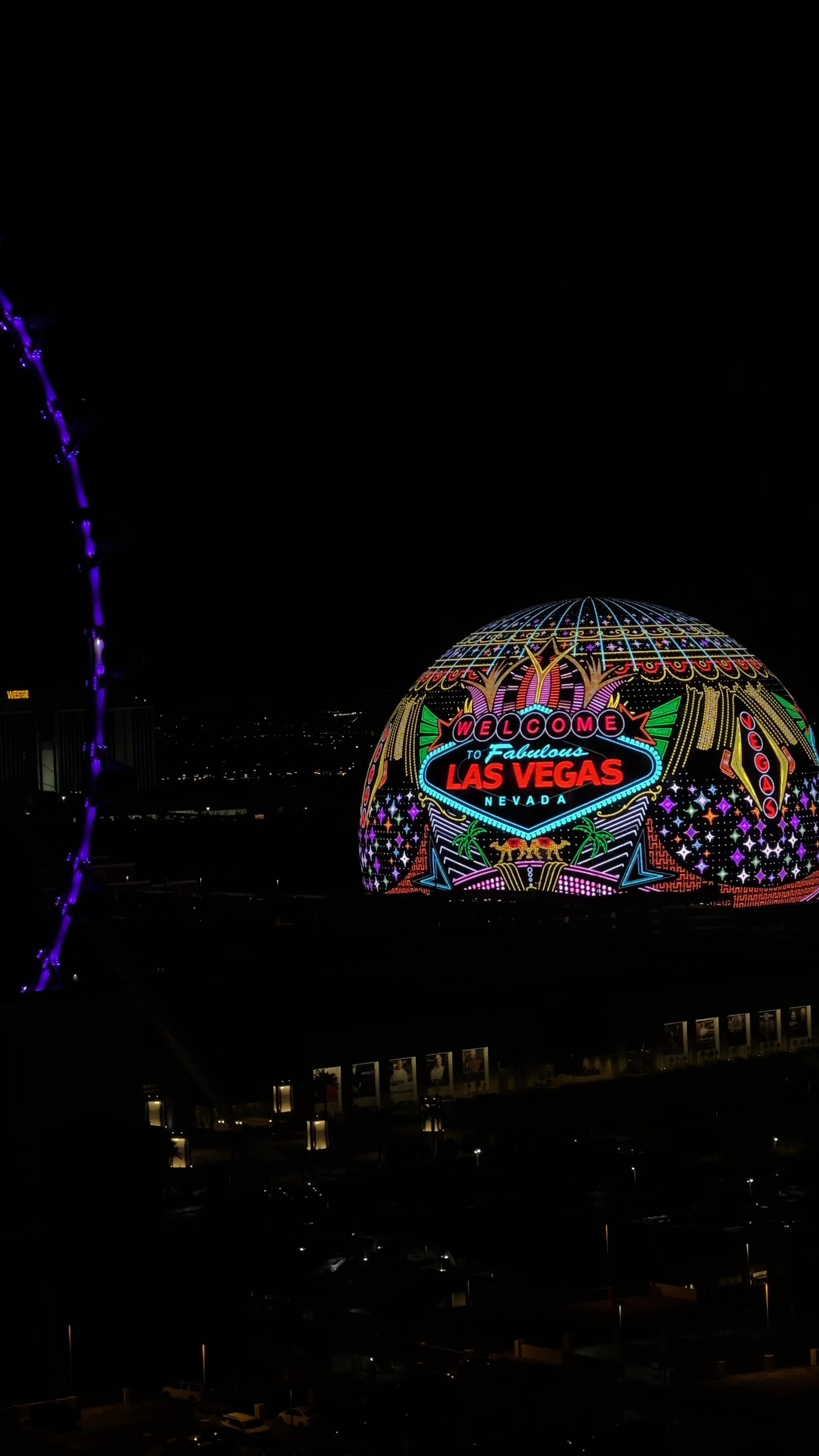 Nighttime Neon Spectacle at Horseshoe Las Vegas Hotel & Casino