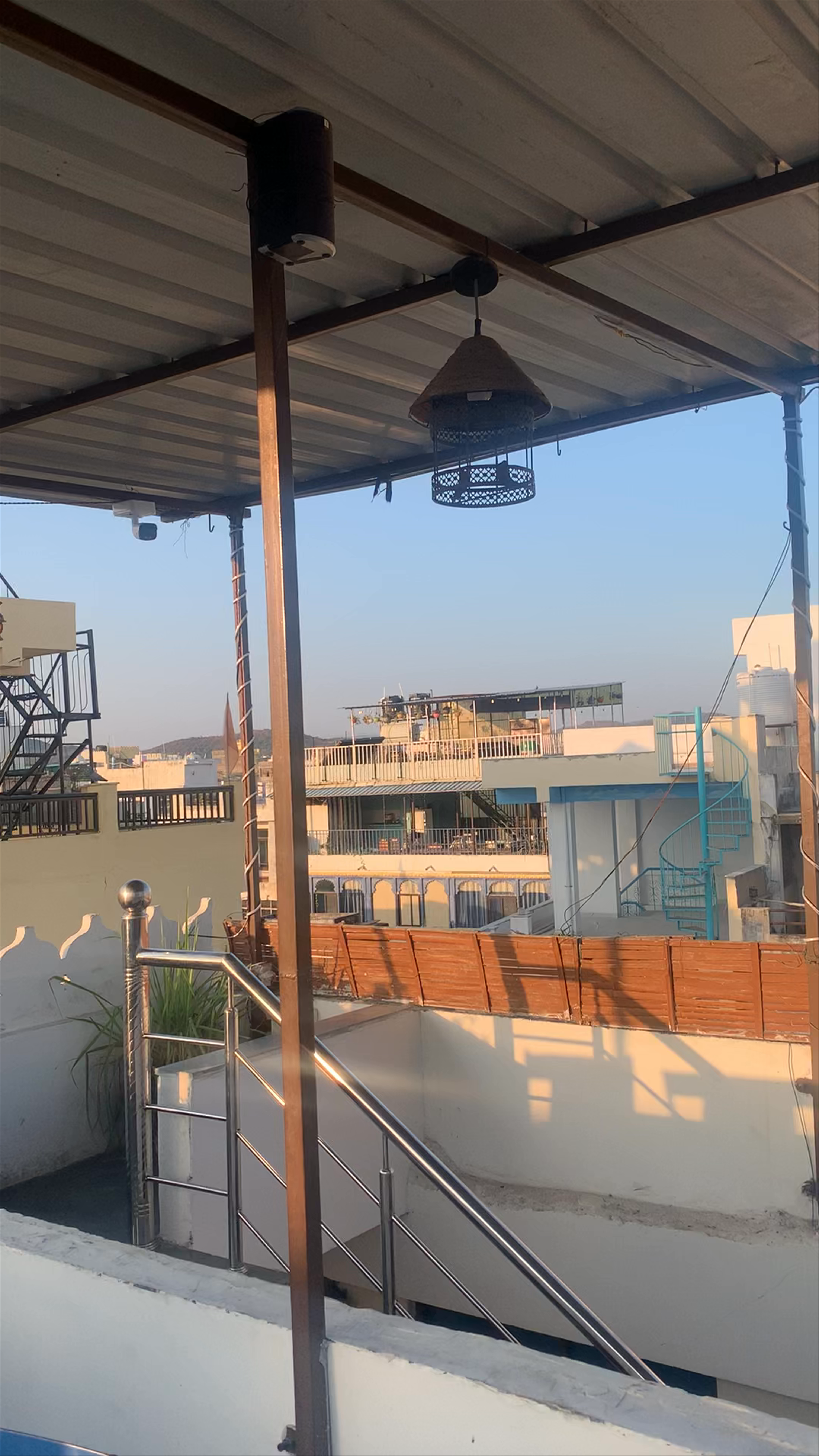 Sunset Views from Yummy Yoga Rooftop Restaurant, Udaipur