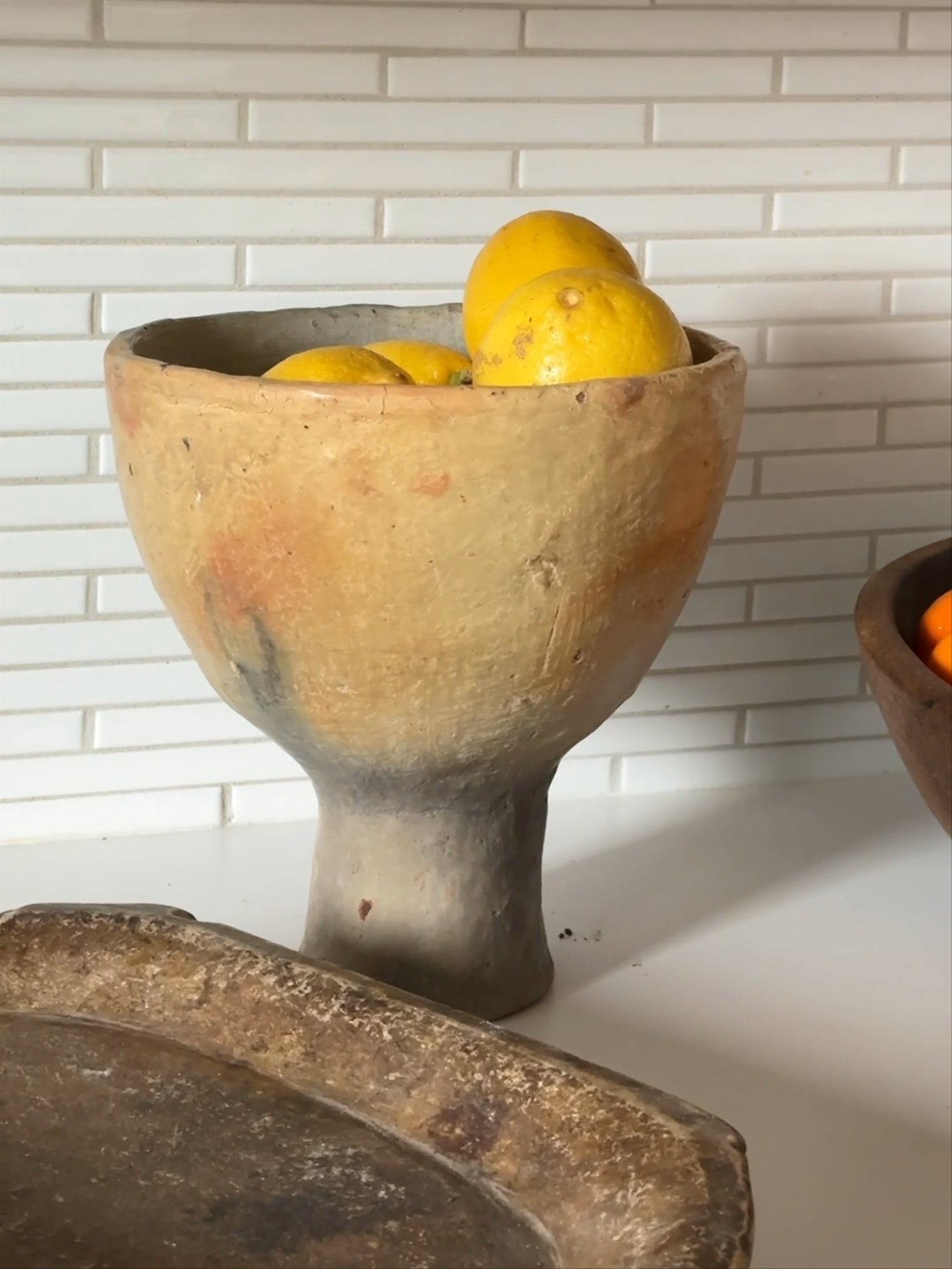 Gafsa Natural Pedestal Bowl