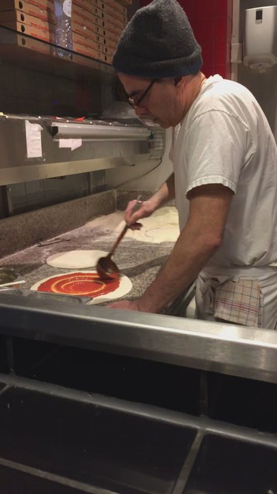 Pizza Heart - Saucin' the pizzas - Pizza Near Me - Amsterdam, New Hampshire