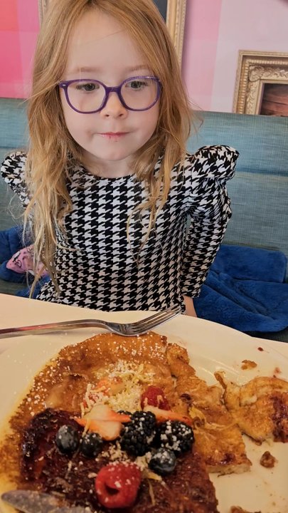 Saddle Creek Breakfast Club - Our daughter loved her lemmon berry pancake and wanted to do a review - Breakfast & Brunch Near Me - Omaha, Nebraska
