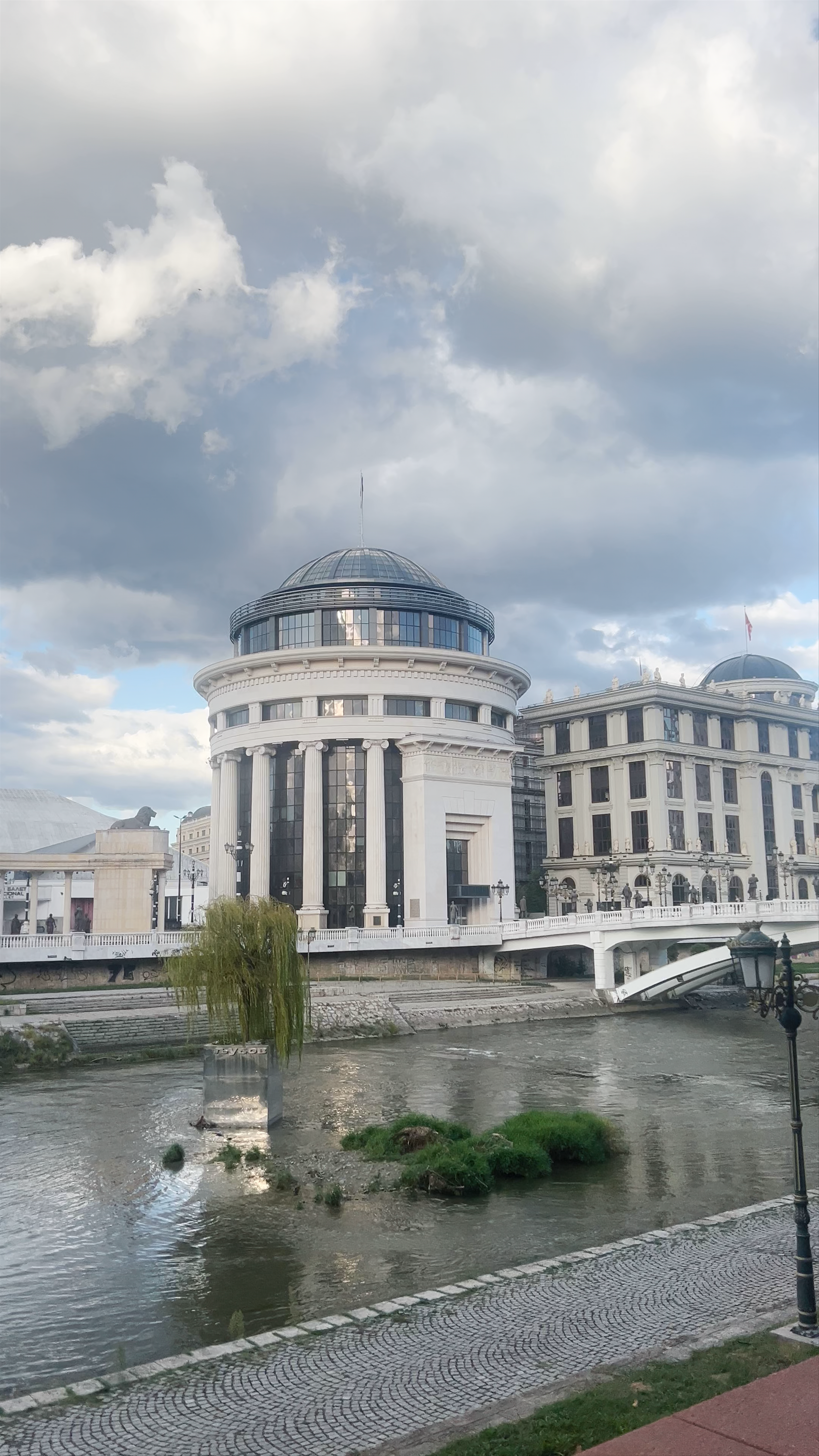 Art Bridge and Urban Riverfront in Skopje, North Macedonia