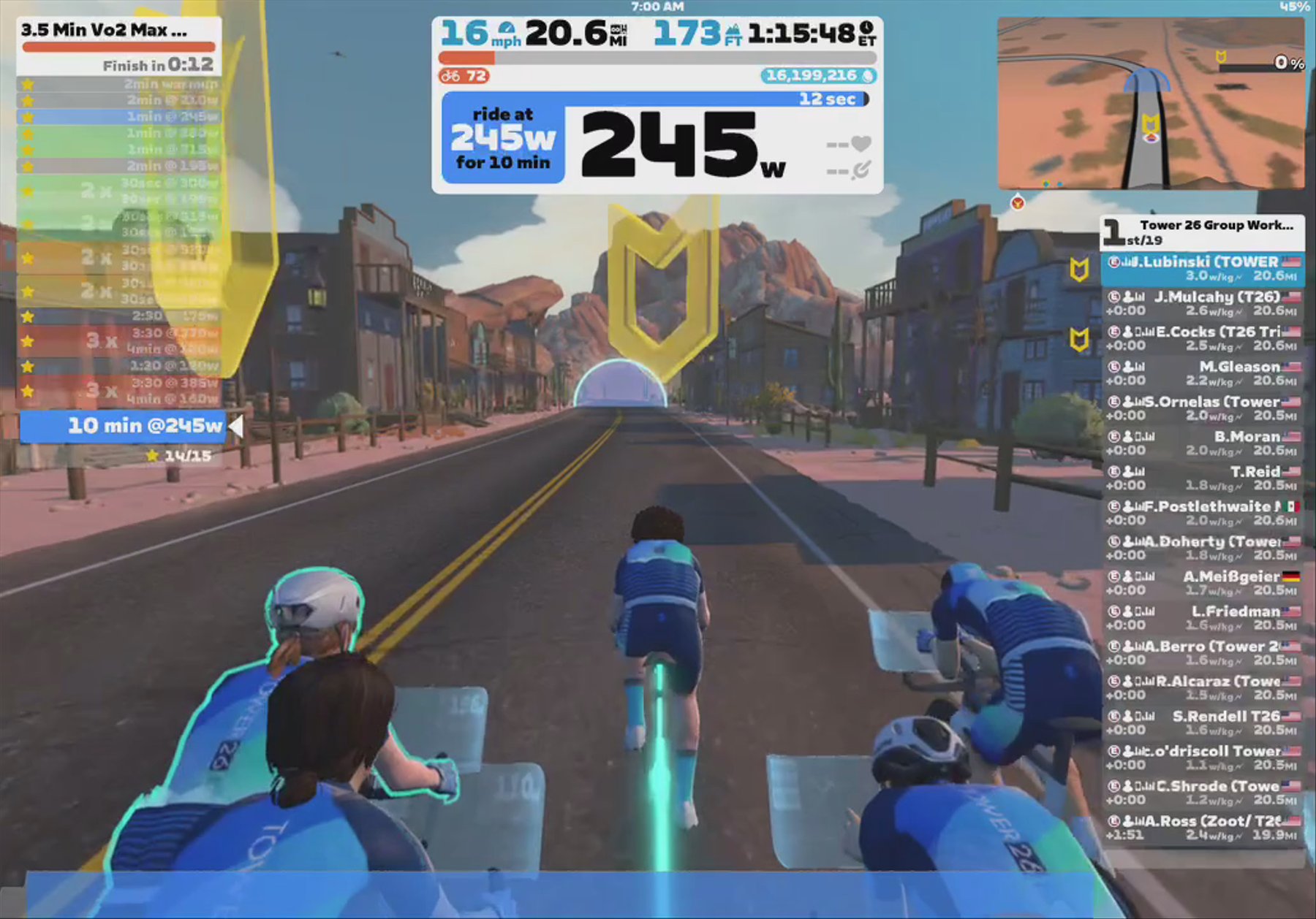 Zwift - Group Workout: Tower 26 Group Workout (E) on Tempus Fugit in Watopia