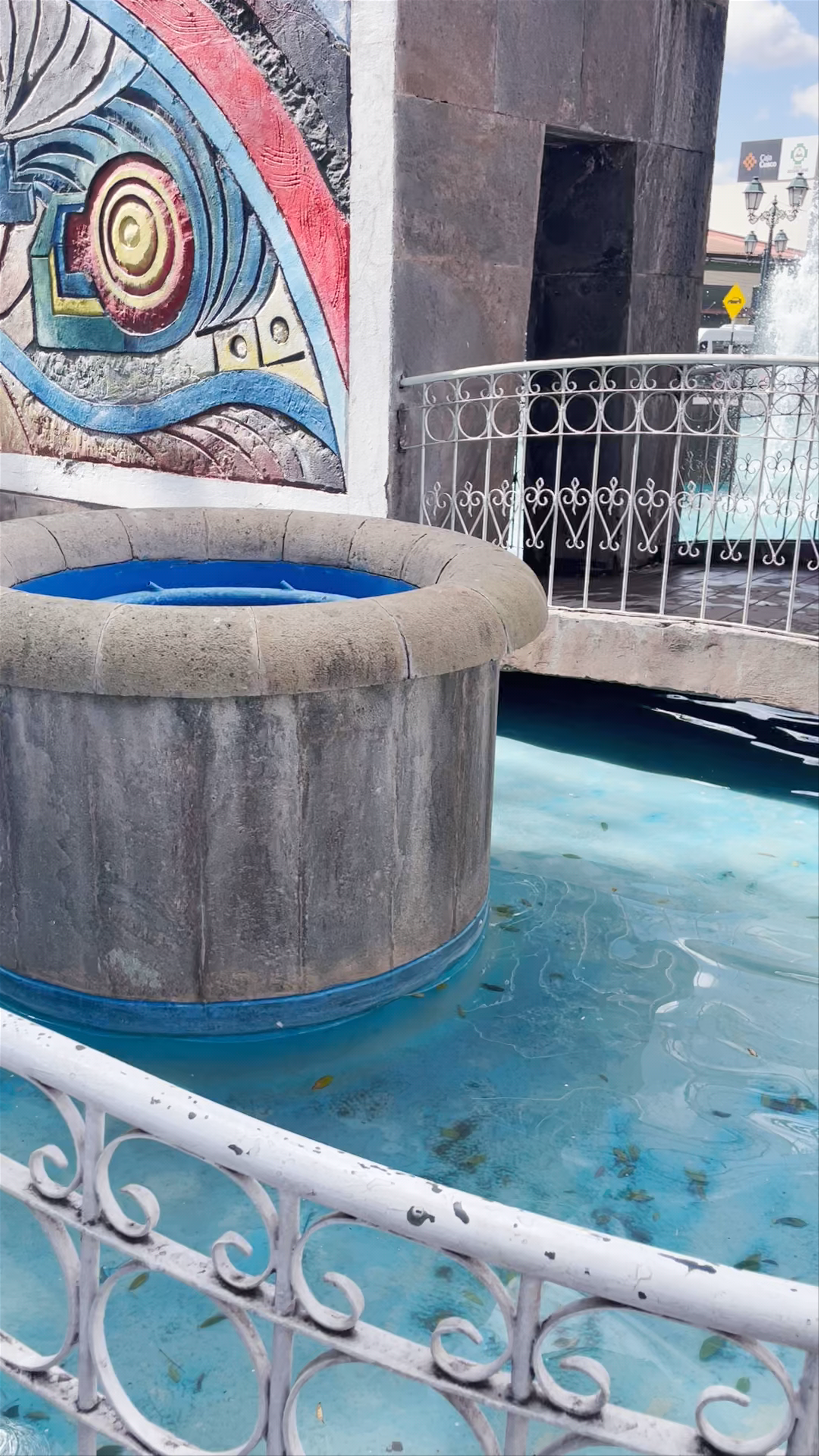 La Paccha Fountain and Murals in Cusco, Peru