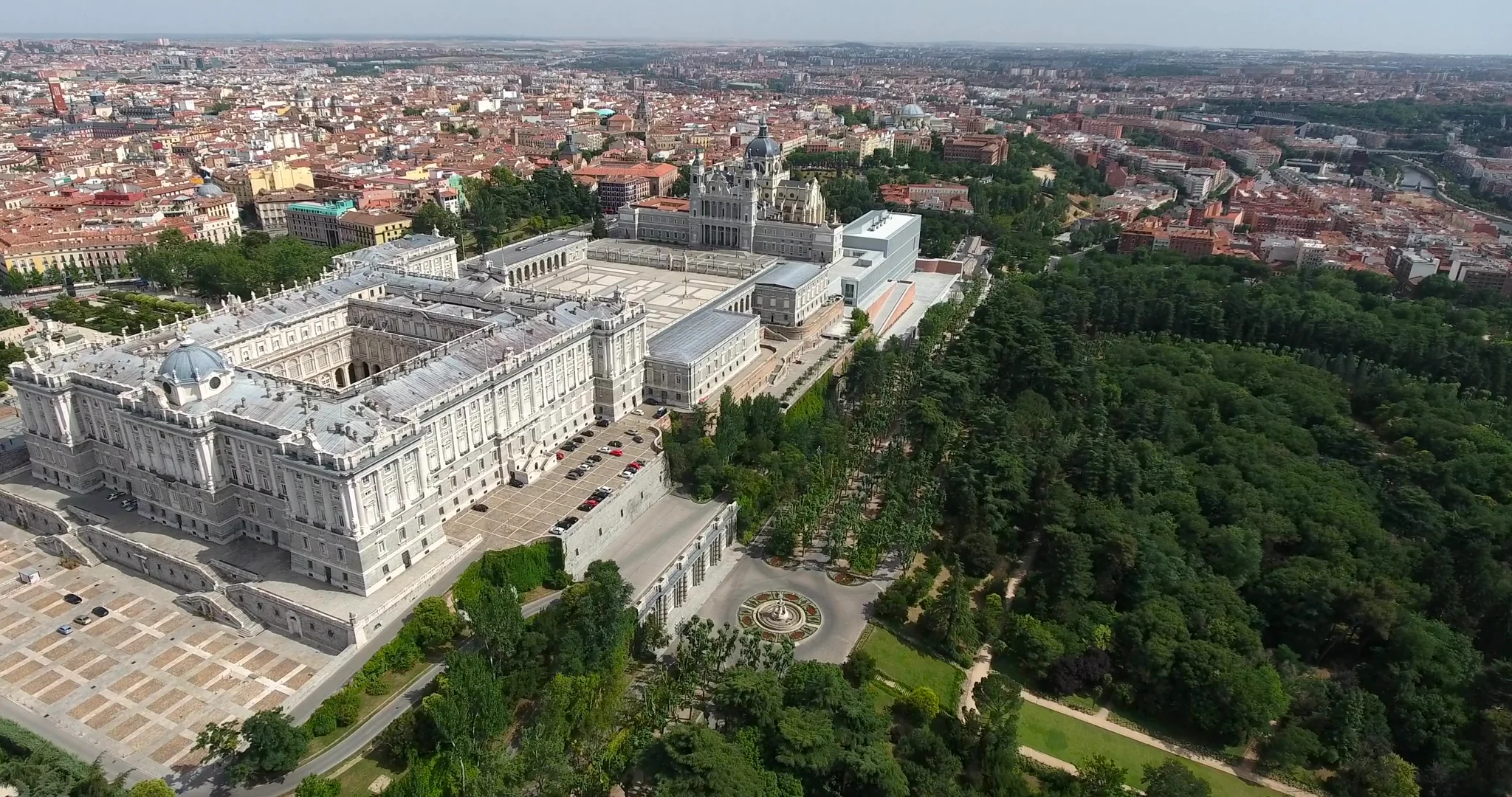 Aerial Drone Footage of Royal Palace of Madrid 2