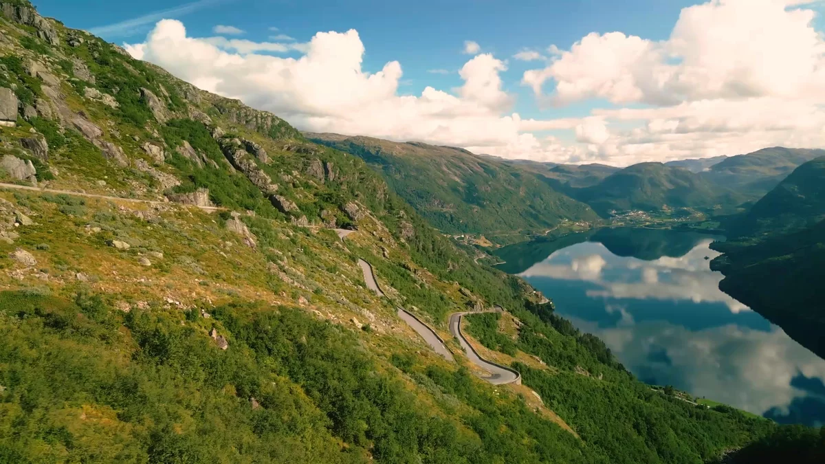 Roads that go past fjords and over mountains.
