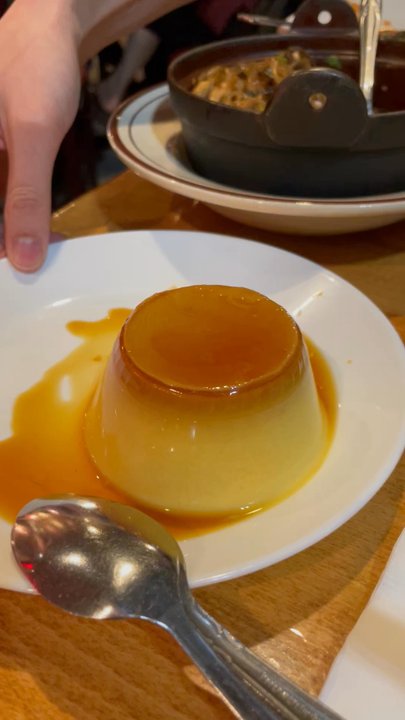 Merit Vegan Restaurant - Caramel Flan with that jiggle - Vegetarian Near Me - Sunnyvale, California