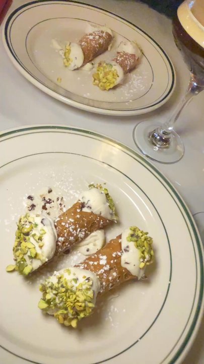 Bar Lucy - Pistachio chocolate chip cannolis and Espresso Martinis - Italian Near Me - Bay Shore, New York