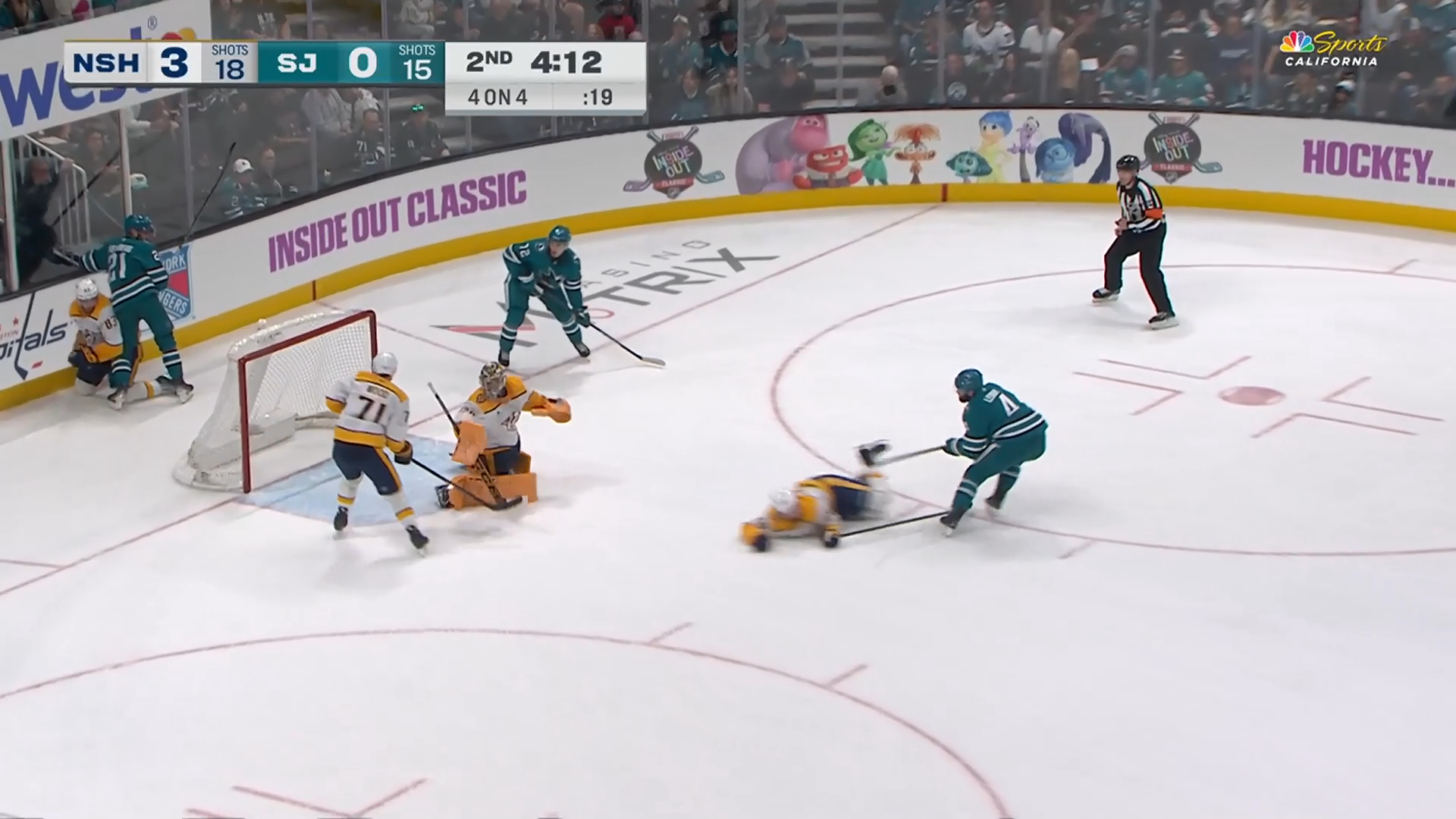 Leddy Scores First as a Shark on a Slick Backhand Dish from Eklund · Apr. 4, 2026