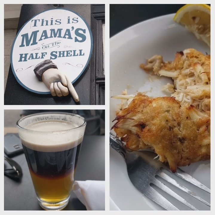 Mama's on the Half Shell - Black & Tan beer (Guinness and Yuengling). Double crabcake platter. - Bars Near Me - Baltimore, Maryland