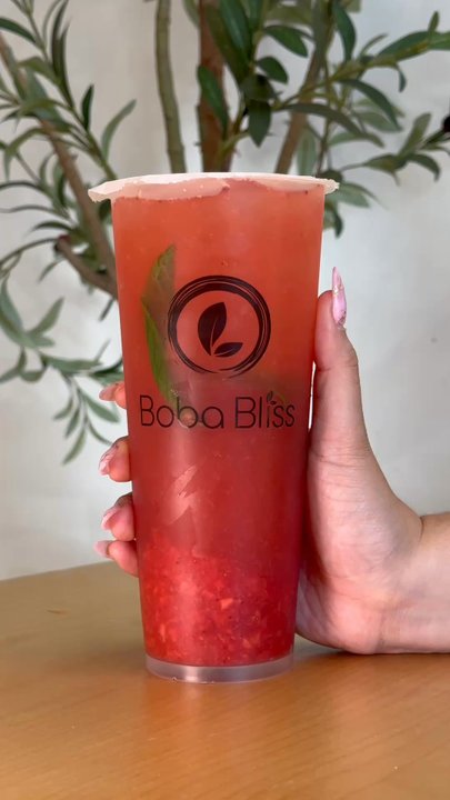 Boba Bliss - Strawberry Mint Green - Bubble Tea Near Me - Dublin, California